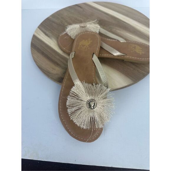 CAMEL TOES women's 7 Sandals Pom Pom Coin Shoes - Picture 6 of 10